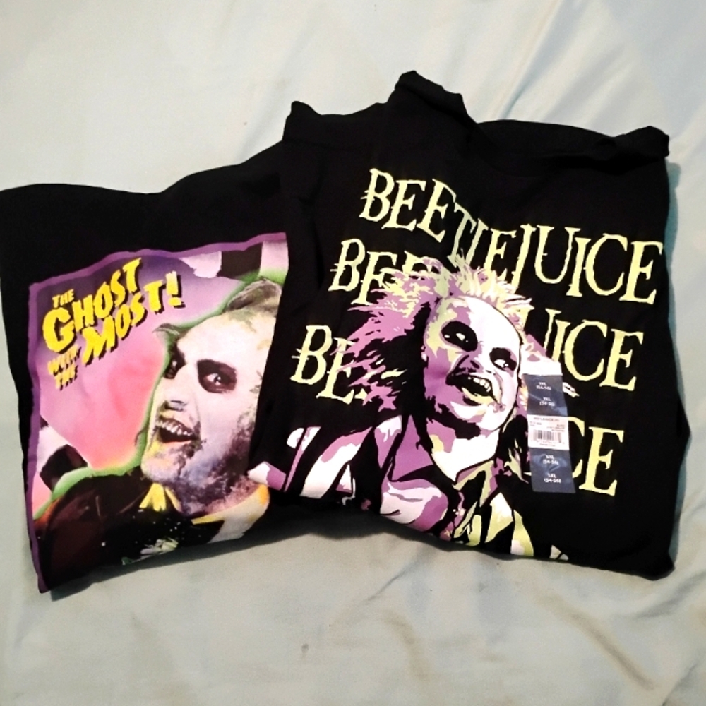🖤🤍 NWT Mens New Beetlejuice 3X Clothing Gear Hoodie Tshirt Rain Snow - Picture 1 of 8